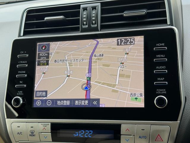 ランドクルーザープラド ＴＸ　Ｌパッケージ　マットブラックエディション　ダブルエイト（Ｆ／Ｓ／Ｒ／４本出しマフラー）　アルパイン１２型デジタルインナーミラー　メーカーナビ　寒冷地仕様　純正１８インチＡＷホワイトレター　ブラインドスポットモニター　パノラミックビューモニター（9枚目）