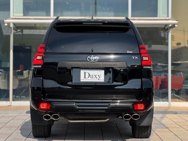 ランドクルーザープラド ＴＸ　Ｌパッケージ　マットブラックエディション　ダブルエイト（Ｆ／Ｓ／Ｒ／４本出しマフラー）　アルパイン１２型デジタルインナーミラー　メーカーナビ　寒冷地仕様　純正１８インチＡＷホワイトレター　ブラインドスポットモニター　パノラミックビューモニター（35枚目）