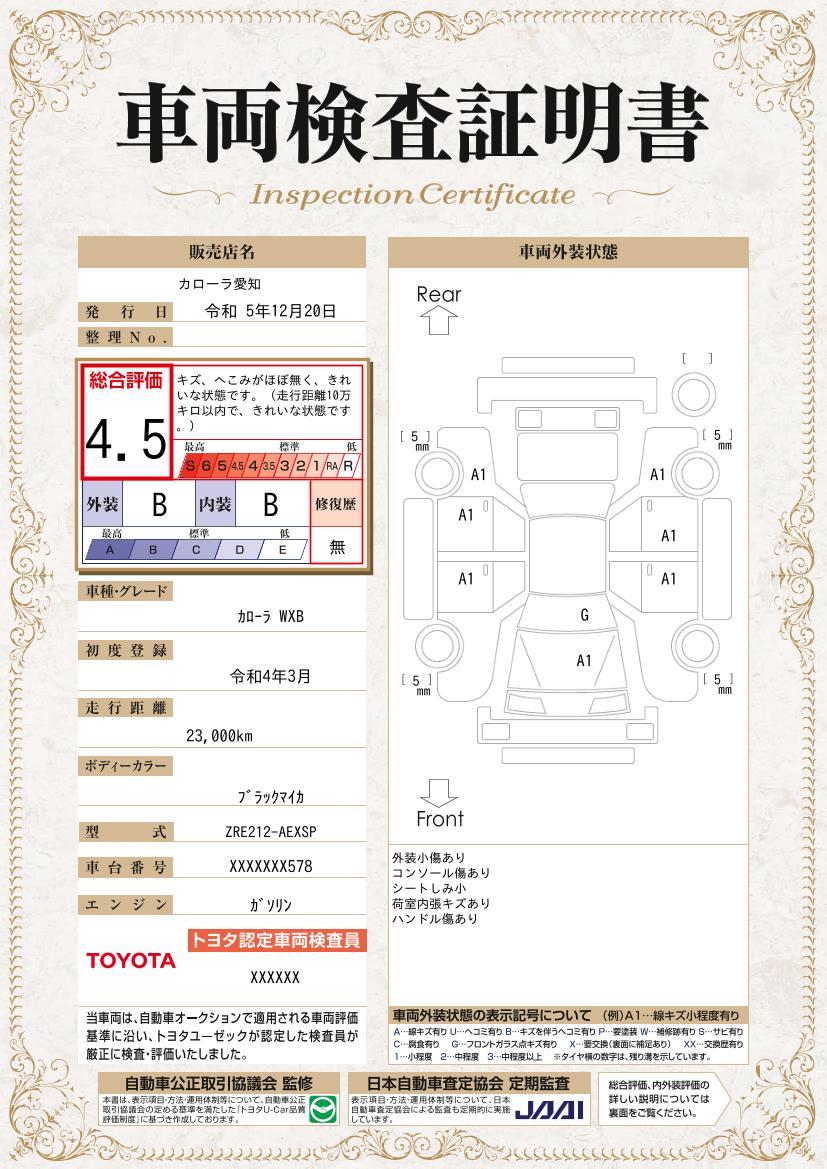 車両状態評価書