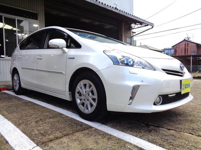 プリウスアルファ S パノラマルーフ 純正8インチナビTV DVD再生可能 Bluetooth バックカメラ LEDヘッド ステアリングスイッチ スマートキー プッシュスタート ETC クリアランスソナー 整備・保証付(6枚目)