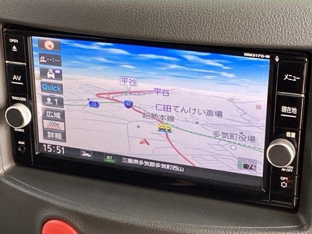 キューブ １５Ｘ　Ｖセレクション　純正ナビ　フルセグ　Ｂｌｕｅｔｏｏｔｈ　ＤＶＤ再生　録音　バックカメラ　スマートキー　プッシュスタート　ＬＥＤヘッドライト　フォグライト　ビルトインＥＴＣ　アイドリングストップ　ステアリングスイッチ（5枚目）
