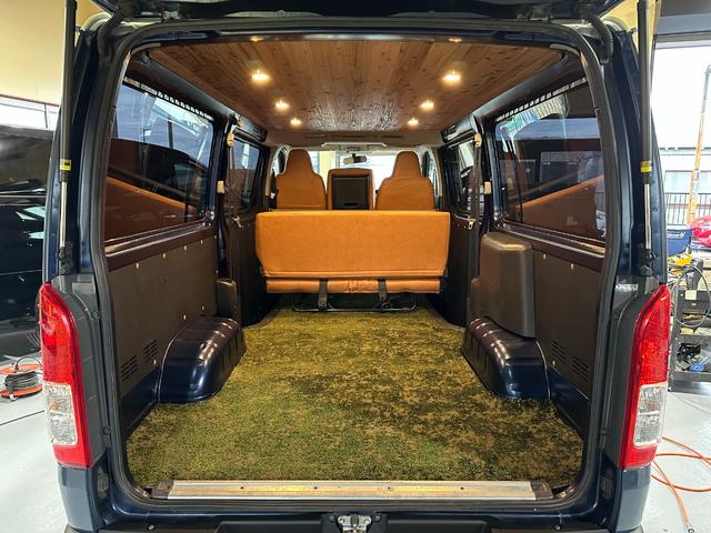 ハイエースバン ロングDX アルルブルー&アイボリー&マットブラック塗装 リアクーラー&ヒーター 新品ナスカータイヤ/ディーンクロスカントリーホイール/シートカバー Bluetooth バックカメラ ETC LEDヘッドライト(41枚目)