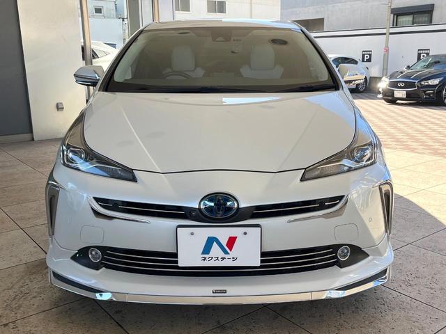 プリウス Ｓツーリングセレクション　禁煙車　後期型　モデリスタフルエアロ　レオニス製１８インチＡＷ　パノラミックビューモニター　セーフティセンス　ＬＥＤヘッドライト　クールグレー内装　スマートキー　革巻ステアリング　シートヒーター（15枚目）