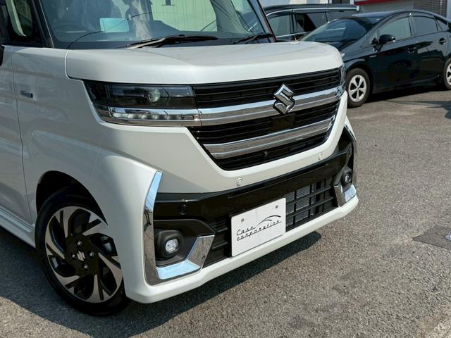 スペーシアカスタム ハイブリッドＸＳターボ　白黒ツートンカラー　ハイブリッドＸＳターボ　両側パワースライドドア　全方位モニター　純正９インチナビ　　ＴＶ　　セーフティサポート　１５ＡＷ　スマートキーハーフレザーシート　ステアリングヒーターＨＵＤ（12枚目）