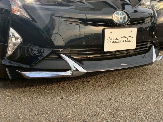 プリウス Sツーリングセレクション 純正ナビ モデリスタエアロ(F/S/R) バックカメラ セーフティセンス ブラックレザーシート シートヒーター レーダークルーズコントロール LEDヘッドライト 純正17インチアルミホイール ETC(4枚目)