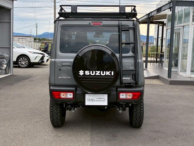 ジムニー XC 10インチフローティングマルチオーディオ 黒レザーシートカバー 1.5インチリフトアップ グリルガード LEDフォグライト リアダラー オーバーフェンダー 16インチAW ルーフラック シートヒーター(9枚目)