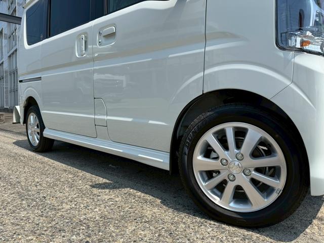 エブリイワゴン PZターボスペシャル ハイルーフ 届出済未使用車 ディスプレイオーディオ バックカメラ 両側電動スライドドア シートヒーター 片側電動ステップ LEDヘッドライト 車線逸脱警報 衝突被害軽減システム 純正14インチアルミ(16枚目)