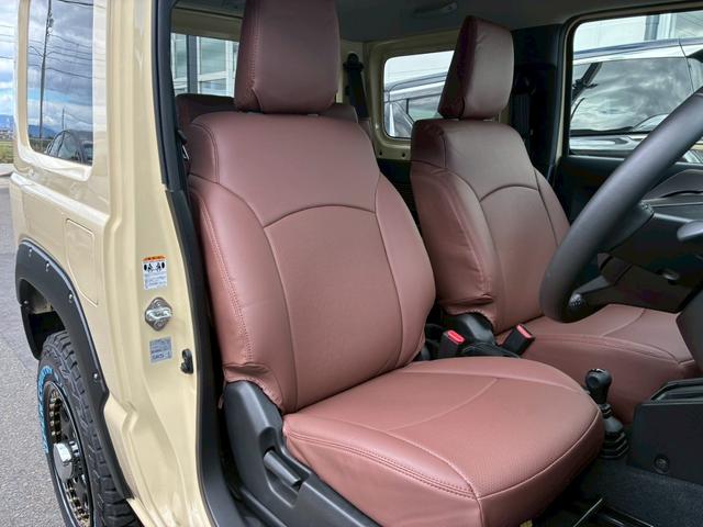 ジムニー XC 社外ナビ フルセグTV バックカメラ リフトアップ オーバーフェンダー ブラウンレザーシートカバー 16インチアルミホイール オープンカントリータイヤ 大型グリルガード リアラダー スペアタイヤカバー(58枚目)