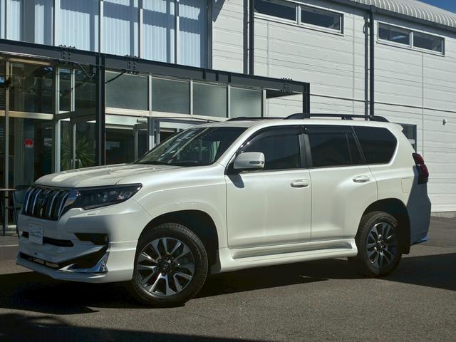 ランドクルーザープラド TX Lパッケージ マットブラックエディション サンルーフ 7人乗 ベージュ革シート 純正19インチAW ディスプレイオーディオ パノラミックビューモニター シートヒーター ルーフレール サイドステップカバー モデリスタエアロ(8枚目)