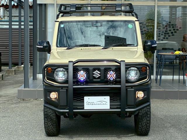 ジムニー XC 社外ナビ フルセグTV バックカメラ リフトアップ オーバーフェンダー ブラウンレザーシートカバー 16インチアルミホイール オープンカントリータイヤ 大型グリルガード リアラダー スペアタイヤカバー(7枚目)