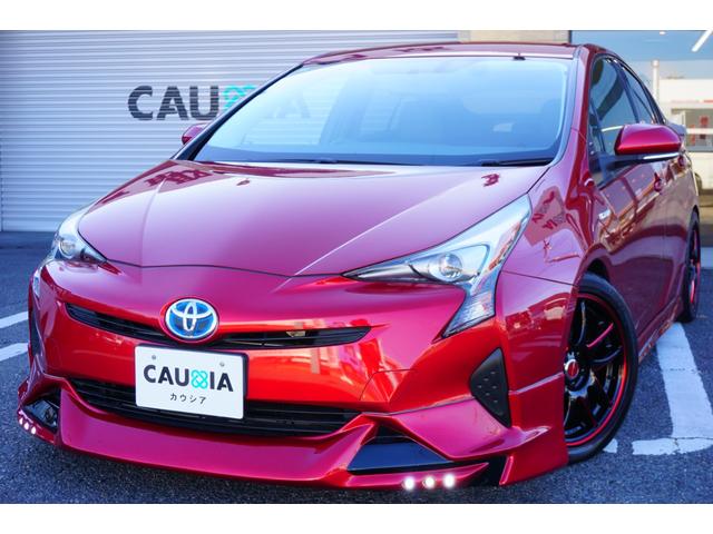 プリウス Ｓツーリングセレクション　ＷＯＲＫエモーション１７インチＡＷ・ＬＥＤデイライト付きフルエアロ・ローダウン・ＬＥＤヘッドライト・ブラックレザーシート・純正９型ＳＤナビ・バックカメラ・フルセグＴＶ・シートヒーター・ＥＴＣ（7枚目）