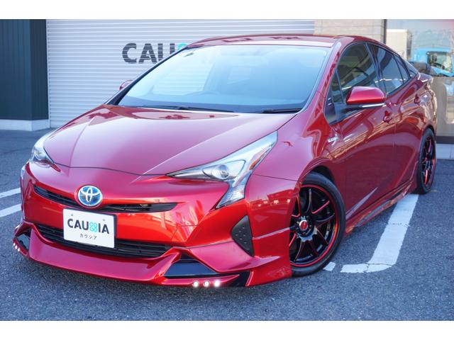 プリウス Ｓツーリングセレクション　ＷＯＲＫエモーション１７インチＡＷ・ＬＥＤデイライト付きフルエアロ・ローダウン・ＬＥＤヘッドライト・ブラックレザーシート・純正９型ＳＤナビ・バックカメラ・フルセグＴＶ・シートヒーター・ＥＴＣ（22枚目）