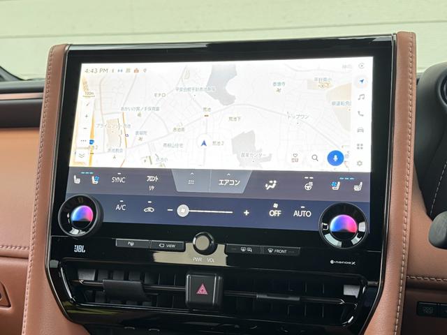 ヴェルファイア Z プレミア 内装ブラウン 14インチコネクトナビ リヤエンターテイメント JBLプレミアムサウンド 左右独立ムーンルーフ デジタルミラー ユニバーサルステップ ヘッドアップディスプレイ チームメイト 純正19AW(43枚目)