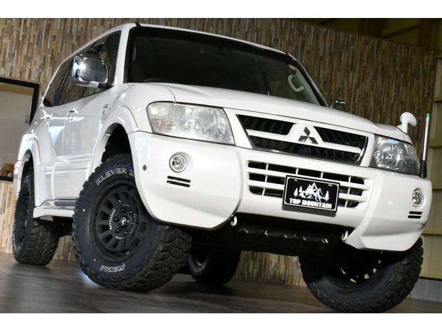 パジェロ ロング　スーパーエクシード　切替４ＷＤ　サンルーフ　ベージュ革シート　２インチリフトアップ　バトルシップネオ１７インチ　ＫＥＮＤＡマッドタイヤ　下回り塩害処理済み　３列シート　バックカメラ　ダブルエアコン　ＥＴＣ（5枚目）