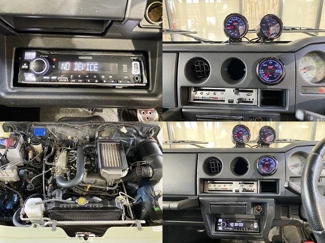 ジムニー 　５ＭＴ　３インチリフトアップ　ＲＳプロダクトブローオフバルブ　ブーストスプリング　社外マフラー　オートゲージ製油温・ブースト・油圧計　燃料タンクガード　アルミ削り出しエアコンパネル　前後社外バンパー（19枚目）