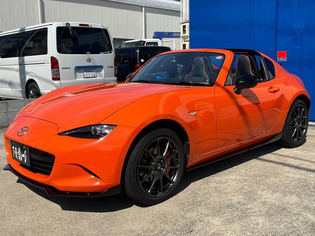 ロードスターRF 30周年記念車 1オーナー 国内139台限定車 専用ボディ色 6速MT マツダコネクト BOSEサウンド RAYS製17インチ専用ホイール オレンジブレンボキャリパー RECARO製専用シート マツダオプションエアロ(63枚目)