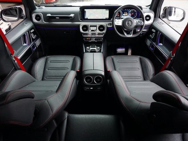 Ｇクラス Ｇ４００ｄ　グリッドカスタムｖｅｒ．グリッドカーボンスポイラー・新品鍛造２２インチホイールタイヤ　電動サイド　レッドキャリパ　デジタルミラー・レーザーレーダー・ＴＶキャン　ラグジュアリーＰＫＧ　新品ラゲッジボード（35枚目）