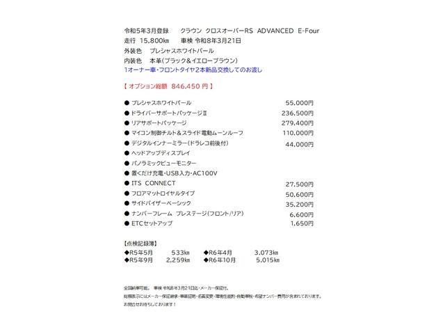 クラウンクロスオーバー ＲＳアドバンスド　モデリスタエアロ＆ＧＲトランクスポイラー　ドライバーサポートＰＫＧＩＩ　リアサポートＰＫＧ　デジタルミラー　ＩＴＳコネクト　ヘッドアップディスプレイ　置ダケ充電・ＨＤＭＩ入力端子・ＵＳＢ・ＡＣ１００Ｖ（3枚目）