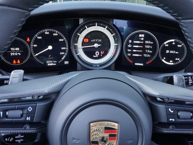 911 911タルガ4GTS Fリフト リアアスクル LEDマトリクス GTSインテリア&マットカーボンインテリア&ハイグロスエクステリアPKG マットカーボンGTステア&イルミ付ドアシルガード PDCC BOSE ブルー幌(46枚目)
