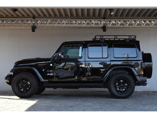 ジープ・ラングラーアンリミテッド サハラ　ブラックレザー　ジェプセン４本出しマフラー　スミティルーフラック　べストップサンライダー（ハードＴＯＰあり）　ルビコンホイール　ジオランダＸＡＴタイヤ　エルフォードフロントバンパー　ドラレコ（6枚目）