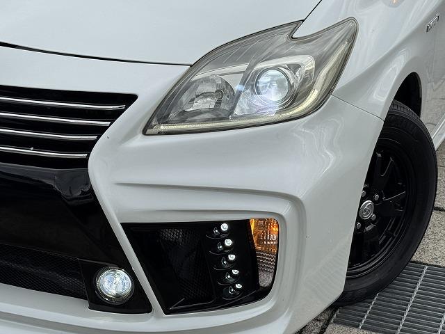 プリウス S 純正8型SDナビTV バックカメラ Bluetooth接続 HIDヘッド 社外フロント・リアバンパー スマートキー プッシュスタート ステアリングスイッチ ビルドインETC 純正15インチアルミ(18枚目)