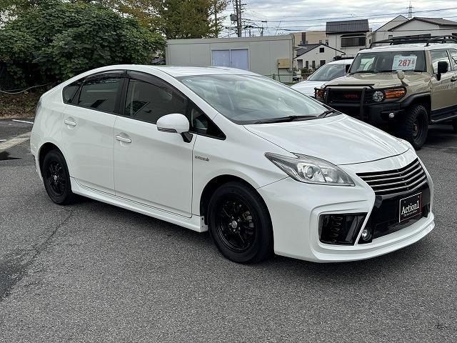 プリウス S 純正8型SDナビTV バックカメラ Bluetooth接続 HIDヘッド 社外フロント・リアバンパー スマートキー プッシュスタート ステアリングスイッチ ビルドインETC 純正15インチアルミ(22枚目)