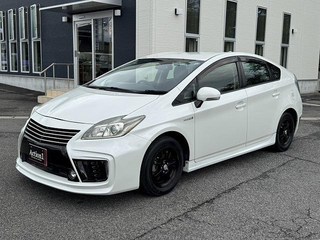 プリウス S 純正8型SDナビTV バックカメラ Bluetooth接続 HIDヘッド 社外フロント・リアバンパー スマートキー プッシュスタート ステアリングスイッチ ビルドインETC 純正15インチアルミ(65枚目)