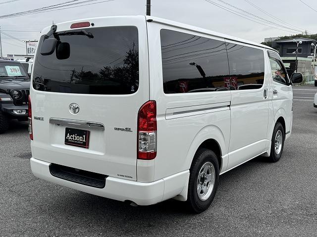 ハイエースバン ロングスーパーGL 両側電動スライドドア フリップダウンモニター 純正ナビTV バックカメラ 社外15インチアルミ LEDヘッド ステアリングスイッチ オートエアコン キーレスエントリー Bluetooth接続 ETC(24枚目)