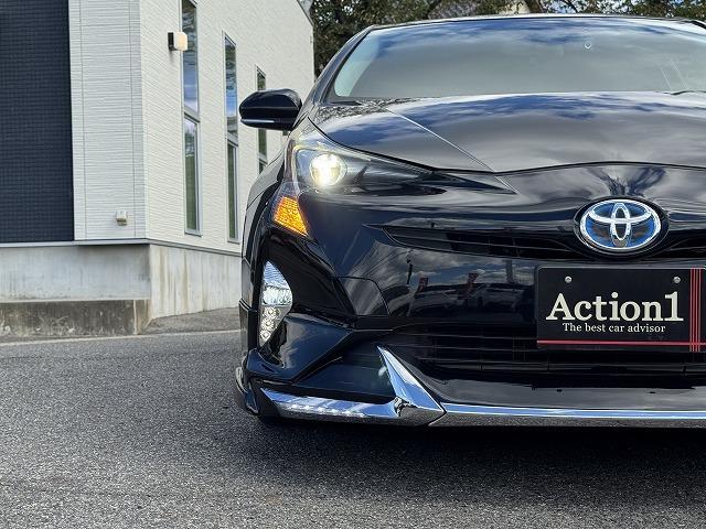 プリウス S 社外フルエアロ 純正ナビTV バックカメラ LEDヘッド スマートキー ステアリングスイッチ シートカバー 前後ドライブレコーダー 純正15インチアルミ オートライト Bluetooth接続 ETC(62枚目)