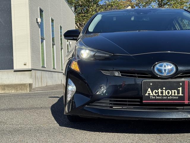 プリウス Sセーフティプラス トヨタセーフティセンス レーダークルーズコントロール 社外ナビTV バックカメラ パーキングアシスト LEDヘッド オートマチックハイビーム クリアランスソナー ステアリングスイッチ 15インチアルミ(62枚目)