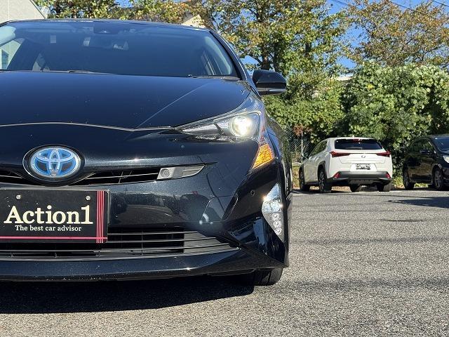 プリウス Sセーフティプラス トヨタセーフティセンス レーダークルーズコントロール 社外ナビTV バックカメラ パーキングアシスト LEDヘッド オートマチックハイビーム クリアランスソナー ステアリングスイッチ 15インチアルミ(63枚目)