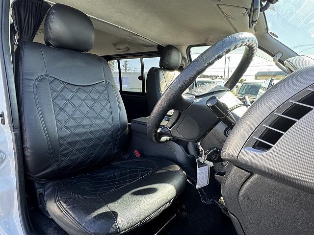 ハイエースバン ロングスーパーGL 社外9型フローティングナビTV ベットキット バックカメラ 両側電動スライドドア AC100V電源 社外テール Wエアバック 社外15インチアルミ HIDヘッド オートライト オートエアコン ETC(6枚目)