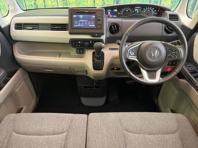 N-BOX G・Lターボホンダセンシング 禁煙車 純正ディスプレイオーディオ バックカメラ ドラレコ ETC 両側電動スライドドア シートヒーター(前席) パドルシフト ステアリングスイッチ 車線逸脱警報 アダプティブクルーズ 横滑り防止装置(2枚目)