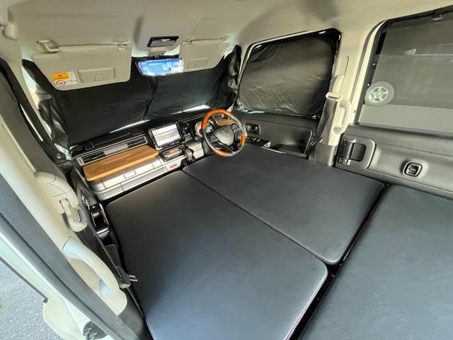 スペーシアギア ハイブリッドＸＺ　純正ナビＴＶ・３６０°全周囲カメラ・両側パワースライド・アルパイン前後ドラレコ付きデジタルインナーミラー・コイルリフトアップ・社外アルミ＆マフラー＆グリル＆シートカバー・ベットキット・ウッドコンビハン（18枚目）