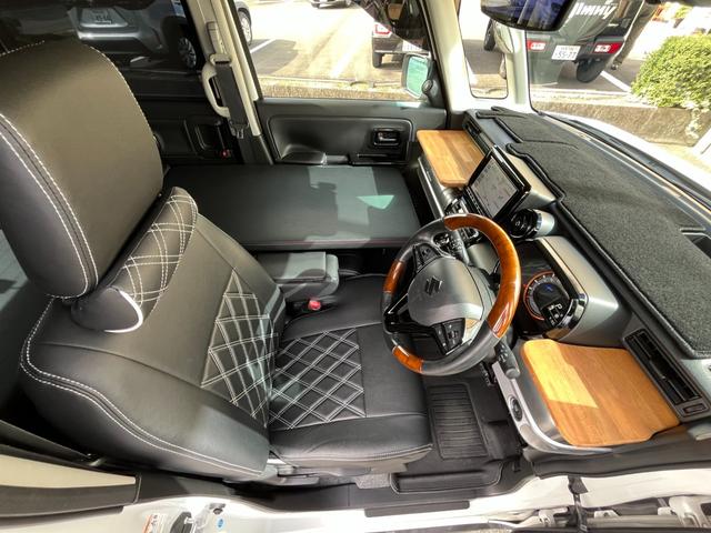 スペーシアギア ハイブリッドＸＺ　純正ナビＴＶ・３６０°全周囲カメラ・両側パワースライド・アルパイン前後ドラレコ付きデジタルインナーミラー・コイルリフトアップ・社外アルミ＆マフラー＆グリル＆シートカバー・ベットキット・ウッドコンビハン（52枚目）