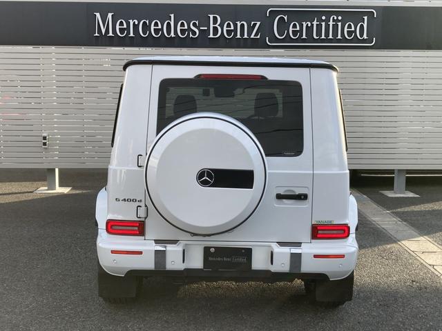 Ｇクラス Ｇ４００ｄ　ＡＭＧライン　２年保証　ワンオーナー　ＡＭＧライン　マヌファクチャープログラム　ボディ同色スペアタイヤリング　ラグジュアリーＰ　アダプティブダンピング　レーダーセーフティ　ブルメスター　シートベンチレーション（6枚目）