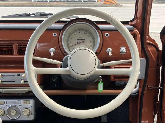 パオ キャンバストップ　純正オーディオ　ＥＴＣ　　５速ミッション車　ホロ張り替済み　車検整備付　走行６５０００Ｋｍ　ガソリン車　ルーフレール　レトロパネル　オレンジ（6枚目）