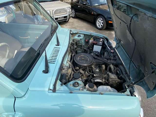 パオ 　ノーマルルーフ　純正色　車検整備付　走行８８０００Ｋｍ　ライトブルー　オートマ　ガソリン車　ルーフレール　レトロコンポ　タイミングベルト交換済（9枚目）