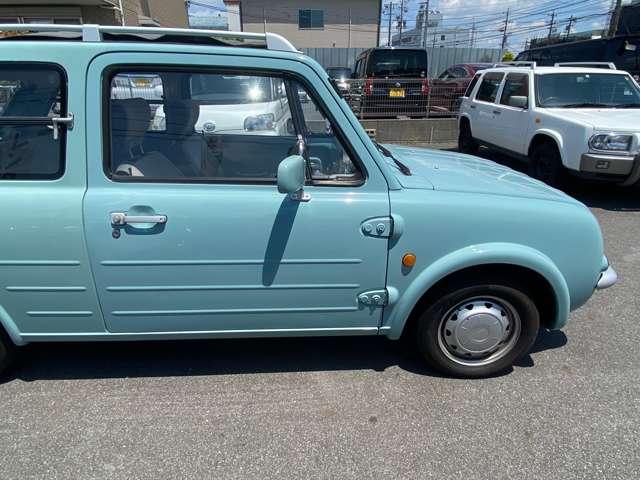 パオ キャンバストップ　社外オーディオ　車検整備付　走行９６０００Ｋｍ　オートマ　ライトブルー　ガソリン車　レトロパネル　整備付　キャンバストップ（7枚目）