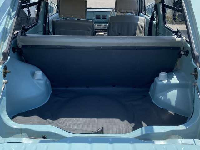 パオ キャンバストップ　社外オーディオ　車検整備付　走行９６０００Ｋｍ　オートマ　ライトブルー　ガソリン車　レトロパネル　整備付　キャンバストップ（11枚目）