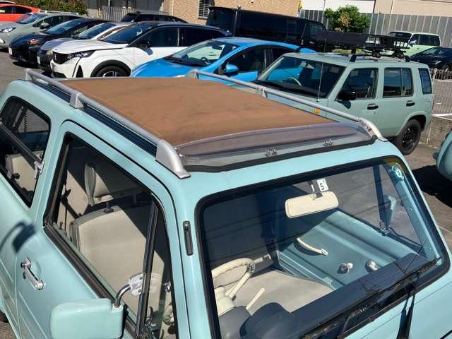 パオ キャンバストップ　社外オーディオ　車検整備付　走行９６０００Ｋｍ　オートマ　ライトブルー　ガソリン車　レトロパネル　整備付　キャンバストップ（18枚目）