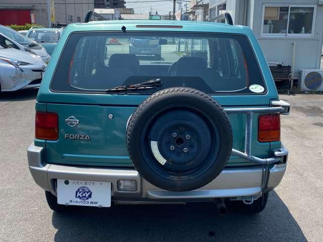 ラシーン フォルザ 4WD ETC 社外アルミ 4WD 車検整備付 4速オートマ 走行117000Km グリーンII オートエアコン 背面タイヤ ルーフレール(6枚目)