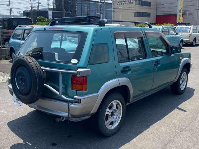 ラシーン フォルザ 4WD ETC 社外アルミ 4WD 車検整備付 4速オートマ 走行117000Km グリーンII オートエアコン 背面タイヤ ルーフレール(7枚目)