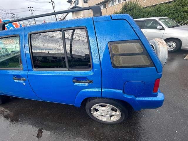 ラシーン フォルザ 背面タイヤ 4WD ルーフレール 車検整備付 4速オートマ 走行114000Km ブルー 修復歴無 ABS Wエアバッグ 整備付 ガソリン車(4枚目)