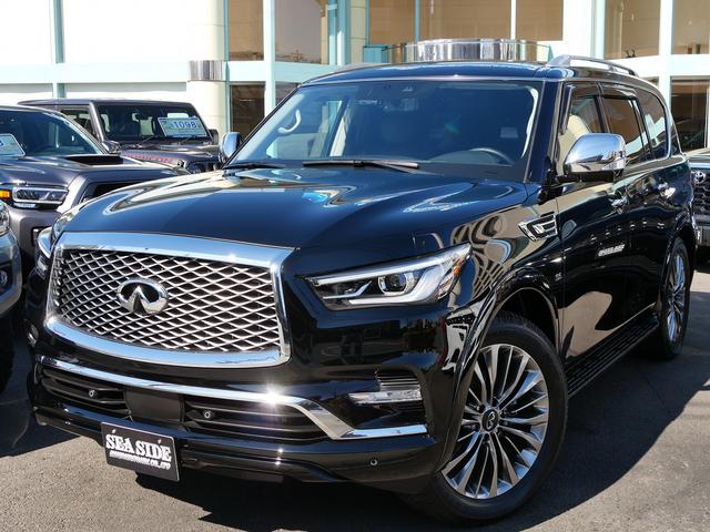 ＱＸ８０ ４ＷＤ　新車並行１オーナー　社外ナビ　ＴＶ　ＥＴＣ　サンルーフ　フリップダウンモニター　デジタルインナーミラー　ＢＯＳＥサウンド　パワードア　シートヒーター＆クーラー　パワーシート　ステアリングＨ　ドラレコ（3枚目）