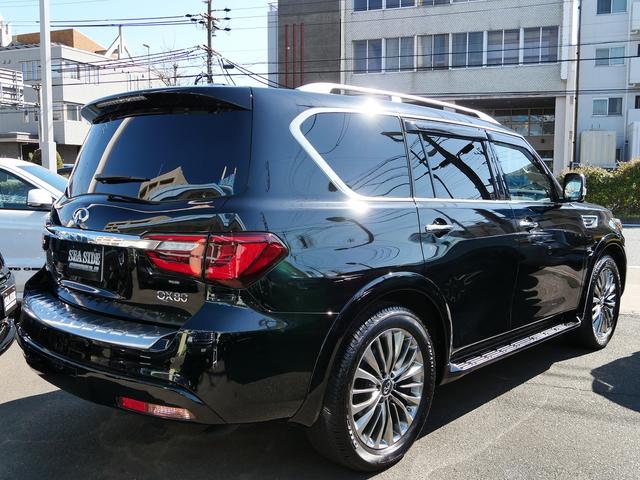 ＱＸ８０ ４ＷＤ　新車並行１オーナー　社外ナビ　ＴＶ　ＥＴＣ　サンルーフ　フリップダウンモニター　デジタルインナーミラー　ＢＯＳＥサウンド　パワードア　シートヒーター＆クーラー　パワーシート　ステアリングＨ　ドラレコ（6枚目）