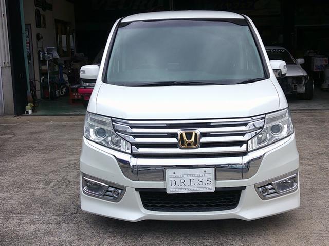 ステップワゴンスパーダ Z 禁煙車 ETC バックカメラ BluetoothハンズフリーフルセグTVナビ 純正カーテン ローダウン 両側電動スライドドア オートライト HID スマートキー アイドリングストップ リアスモーク(2枚目)