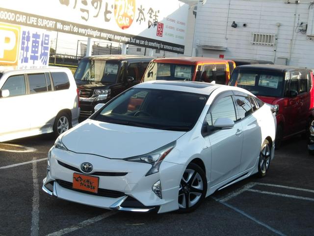 プリウス S フルエアロ 電動サンルーフ ブルートゥース対応9インチフルセグナビ ツーリング専用アルミホイール クルーズコントロール バックカメラ 衝突軽減ブレーキ ステアリモコン オートハイビーム ETC(9枚目)