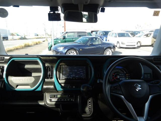 ハスラー ハイブリッドG 衝突軽減ブレーキ 全席シートヒーター 社外メモリナビ 前後ドライブレコーダー コーナーセンサー アイドリングストップ スマートキー レーンアラート ETC ステアリモコン 電格ミラー(17枚目)