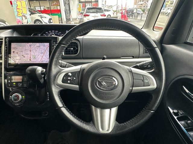 タント カスタムＲＳ　トップエディションＳＡＩＩＩ　純正ナビ　Ｂカメラ　ＴＶ　スマートアシストＩＩＩ　両側パワスラ　Ｓヒーター　ＬＥＤヘッド　スマートキーｘ２　ハーフレザー　ワンオーナー（13枚目）